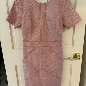 Elegant Pink Textured Women's Dress, Jackie O style